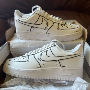 Custom Air Force 1s worn one time